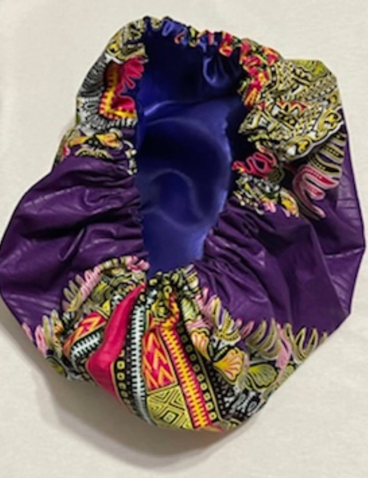 Bonnet with Lining — Dashiki Purple / Blue