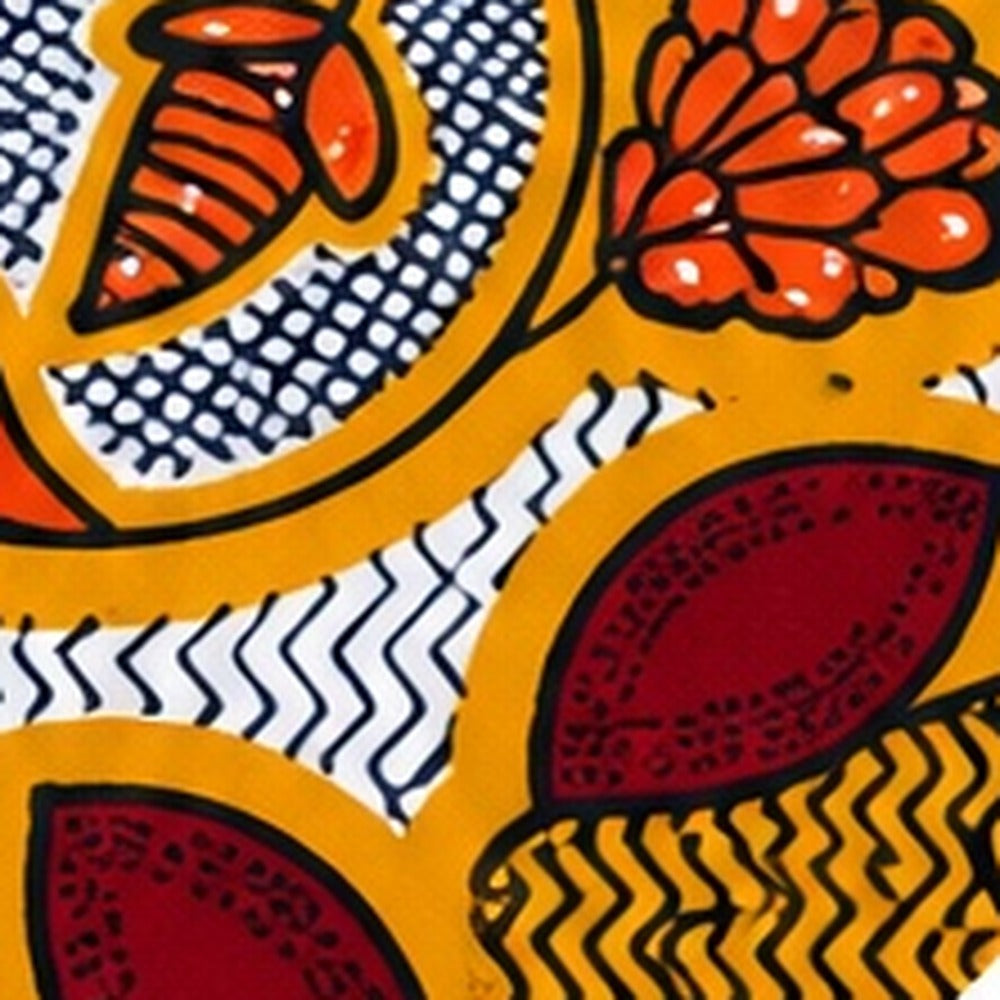 African print fabric KK-102 close-up